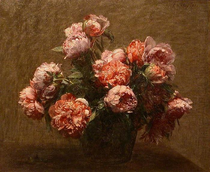 Henri Fantin-Latour Vase of Peonies oil painting picture